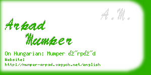 arpad mumper business card